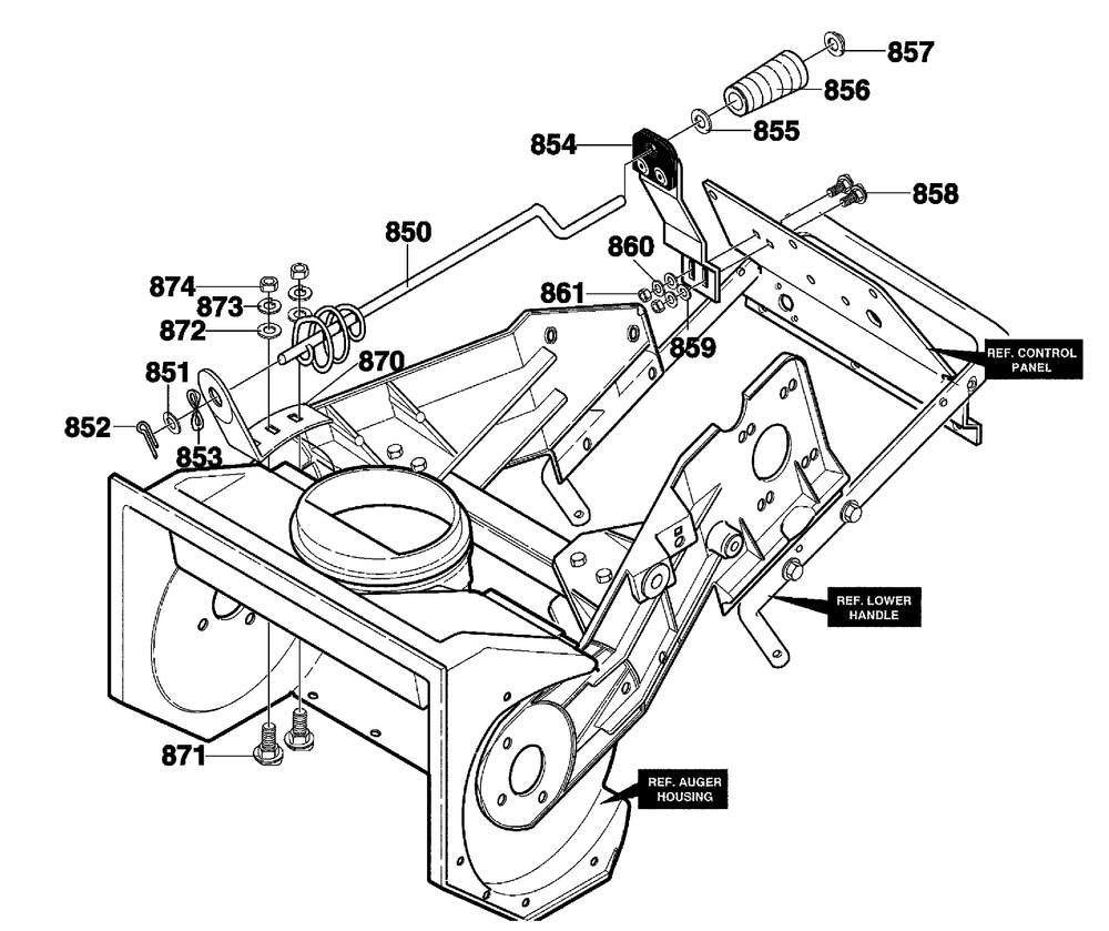 Chute Rod Assembly Diagram and Parts List for 621451X85C 2001 Briggs and Stratton Snow Blower